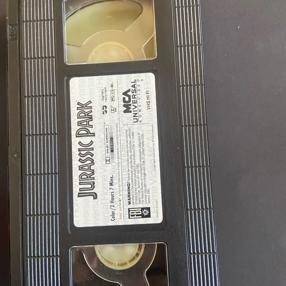 Jurassic Park VHS Tape - Black